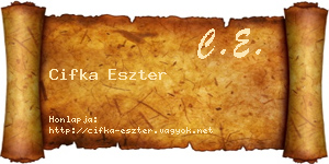 Cifka Eszter névjegykártya
